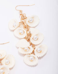 Gold Genuine Shell Drop Earrings - link has visual effect only