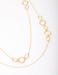 Gold Molten Oval Stone Necklace - link has visual effect only