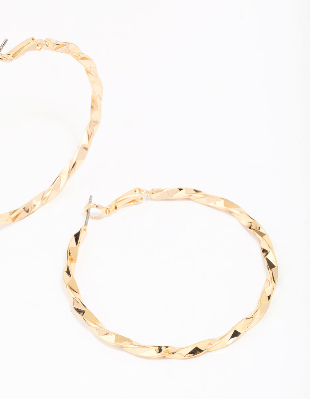 Gold Wrapped Medium Hoop Earrings