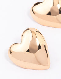 Gold Puffy Heart Stud Earrings - link has visual effect only