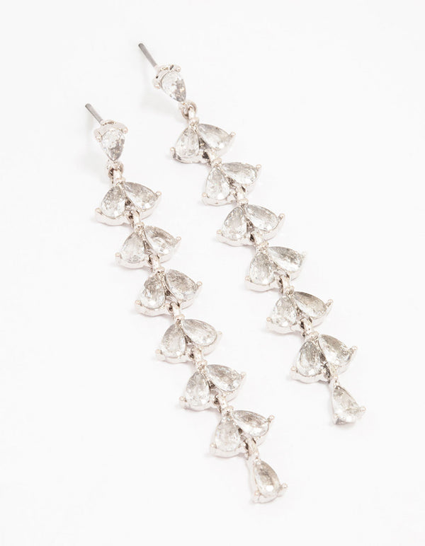 Silver Cubic Zirconia Drop Earrings