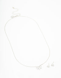 Silver Cubic Zirconia Marquise Jewellery Set - link has visual effect only