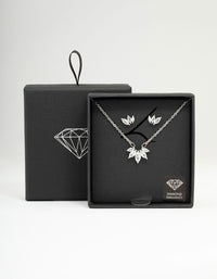 Silver Cubic Zirconia Marquise Jewellery Set - link has visual effect only