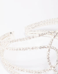 Silver Diamante Open Wrist Cuff - link has visual effect only