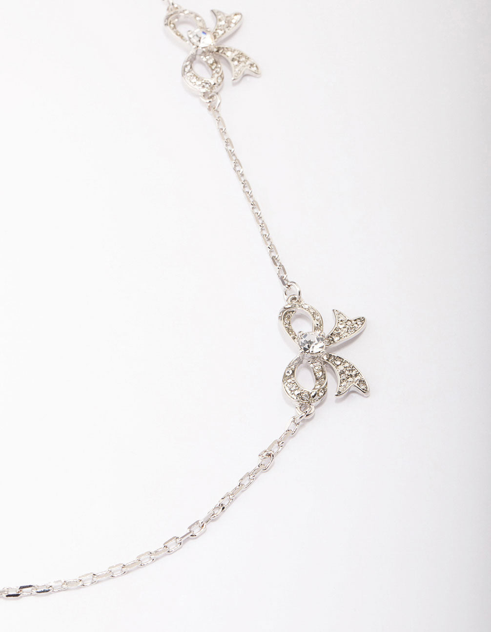 Silver Bow Chain Necklace