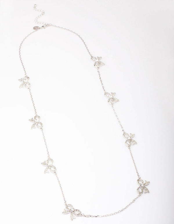 Silver Bow Chain Necklace