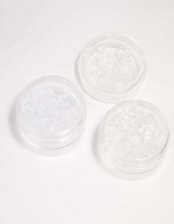 Mixed Silicone Ear Backs 3 Tier Tub