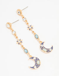 Gold Celestial Charm Drop Earrings - link has visual effect only