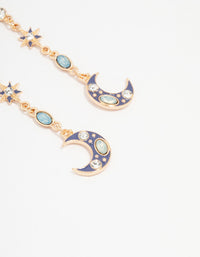 Gold Celestial Charm Drop Earrings - link has visual effect only