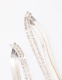 Silver Cup Chain Diamante Drop Earrings - link has visual effect only