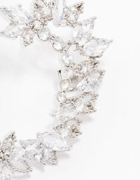 Silver Cubic Zirconia Grand Marquise Earring Cuff - link has visual effect only