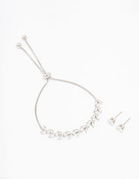 Silver Cubic Zirconia Vine Marquise Jewellery Set - link has visual effect only