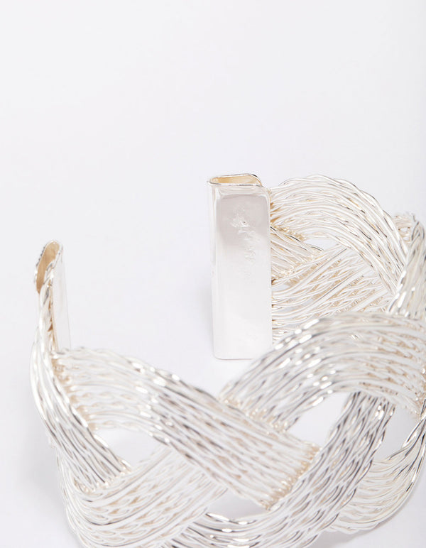 Silver Twisted Bold Wrist Cuff