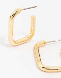 Gold Plated Brass Thin Rectangular Hoop Earrings - link has visual effect only