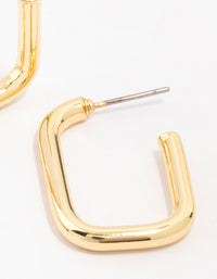 Gold Plated Brass Thin Rectangular Hoop Earrings - link has visual effect only