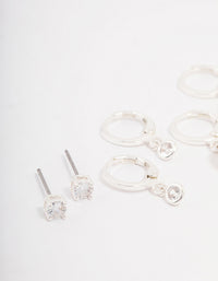 Silver Plated Brass  Freshwater Pearl Earring 4-Pack - link has visual effect only