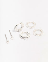Silver Plated Brass  Twisted Earring 3-Pack - link has visual effect only