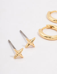 Gold Plated Brass Barbie Baguette Hoop Earring 3-Pack - link has visual effect only