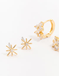 Gold Plated Brass North Star Earring 3-Pack - link has visual effect only