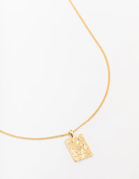 Gold Plated Brass Organic Rectangular Star Pendant Necklace - link has visual effect only