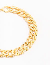 Gold Plated Brass Bold Chain Bracelet - link has visual effect only