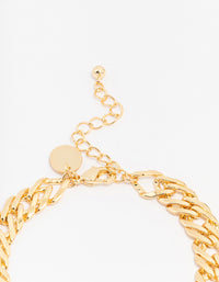 Gold Plated Brass Bold Chain Bracelet - link has visual effect only