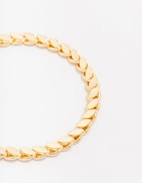 Gold Plated Brass Risoni Chain Bracelet - link has visual effect only