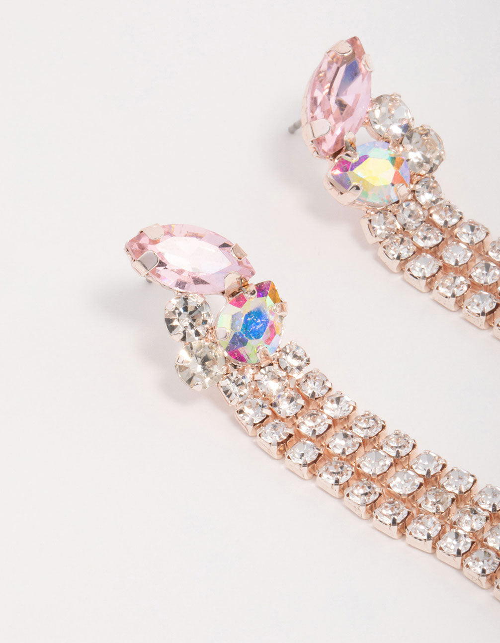 Rose Gold Butterfly Cupchain Drop Earrings