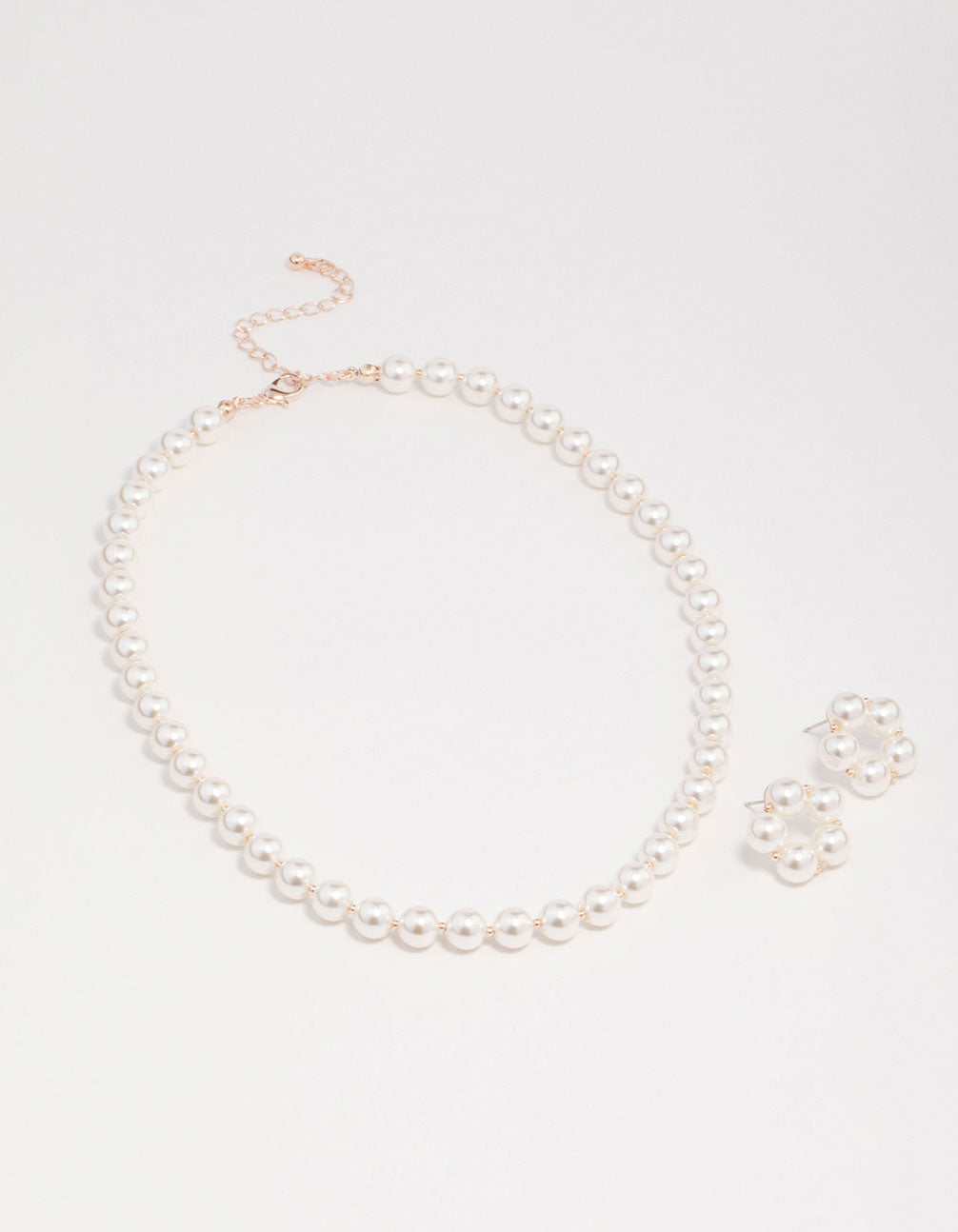 Pearl Flower Necklace & Earring Set