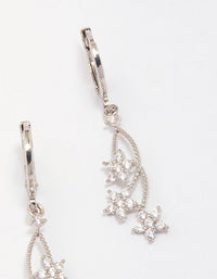 Silver Cubic Zirconia Celestial Hoop Earrings - link has visual effect only