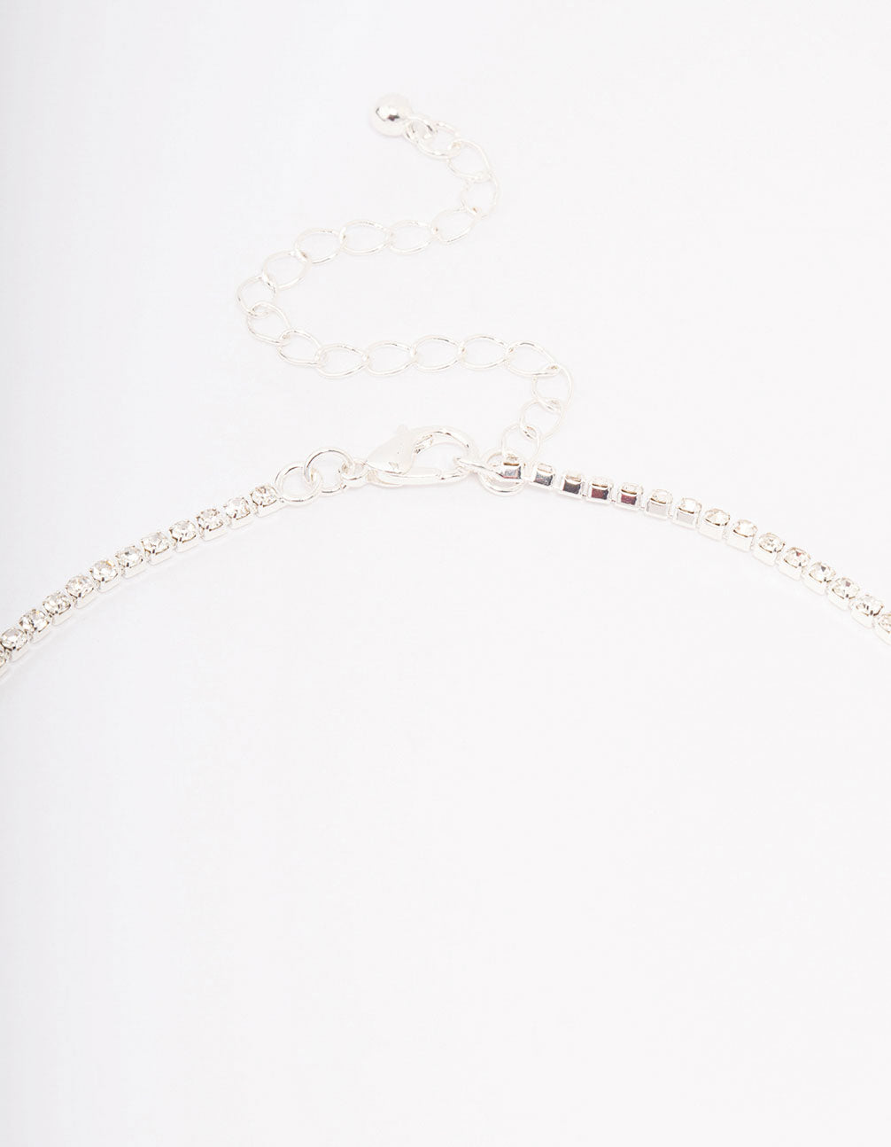 Silver Cubic Zirconia Drop Necklace