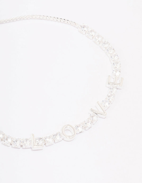 Silver Cubic Zirconia Love Bracelet