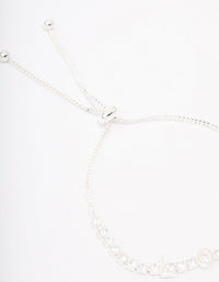 Silver Cubic Zirconia Love Bracelet - link has visual effect only