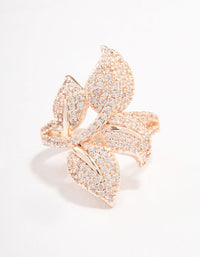 Rose Gold Leafy Pave Ring - link has visual effect only