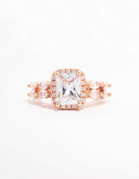 Rose Gold Eloquent Rectangular Ring - link has visual effect only