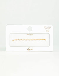 Gold Plated Sterling Silver Chain Bracelet & Anklet Set - link has visual effect only