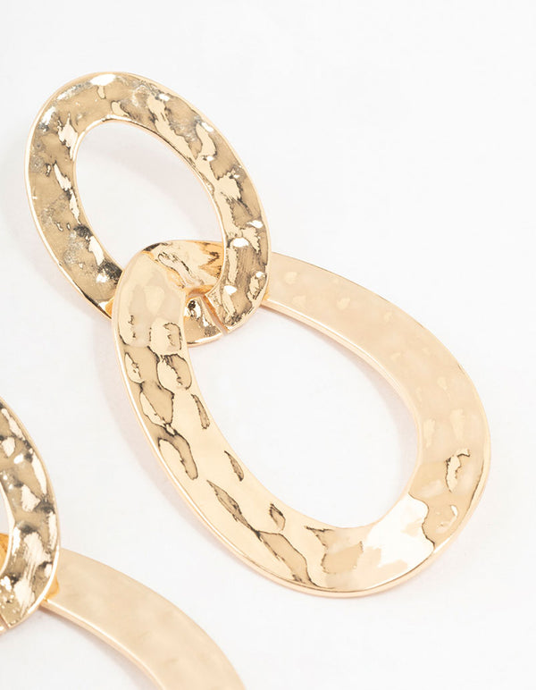 Gold Plated Molten Drop Earrings