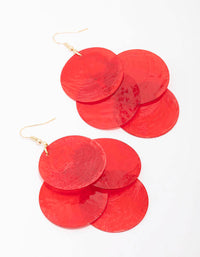 Red Genuine Shell Drop Earrings - link has visual effect only