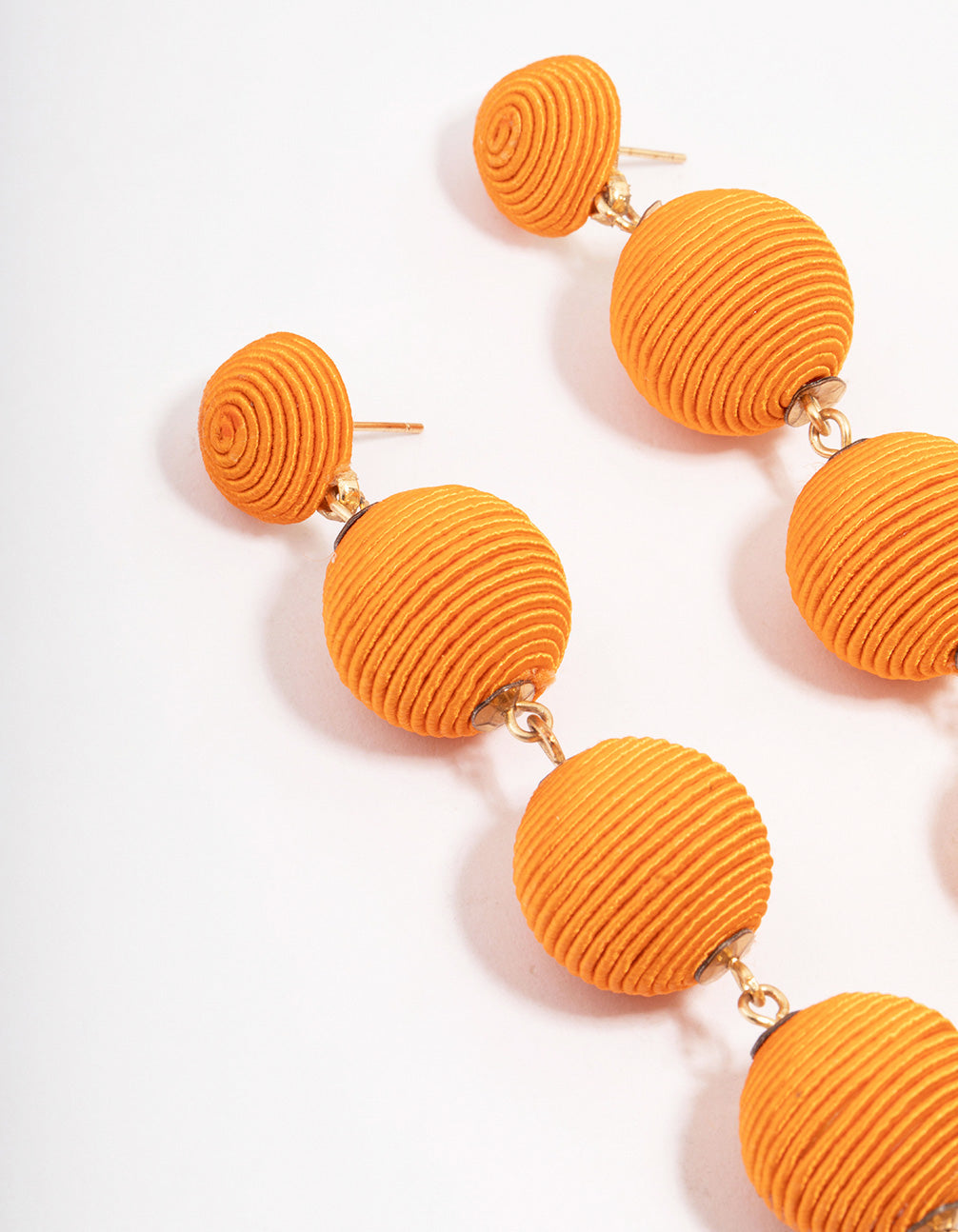 Orange Raffia Graduating Ball Drop Earrings Lovisa