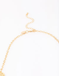 Gold Long Molten Circle Necklace - link has visual effect only