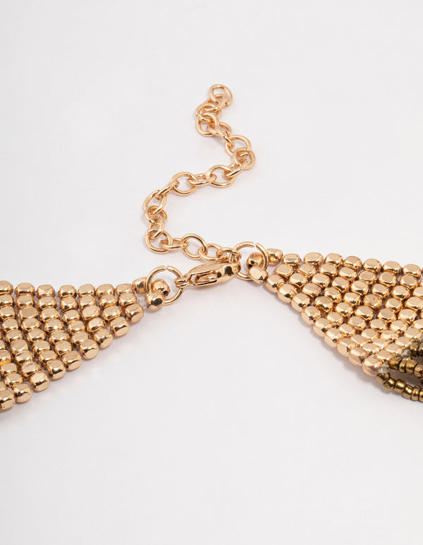 Gold Layered Beaded Choker