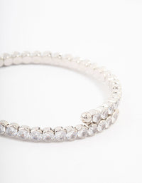 Silver Cubic Zirconia Round Stone Bracelet - link has visual effect only