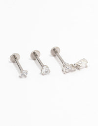 Surgical Steel Pear Cubic Zirconia Drop Flat Backs 3-Pack - link has visual effect only