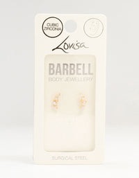 Gold Plated Surgical Steel Cubic Zirconia Marquise Crawler Flat Back 2-Pack - link has visual effect only