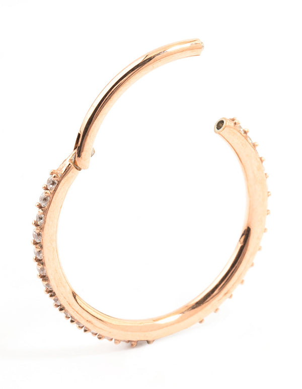 Rose Gold Plated Surgical Steel Large Clicker Ring