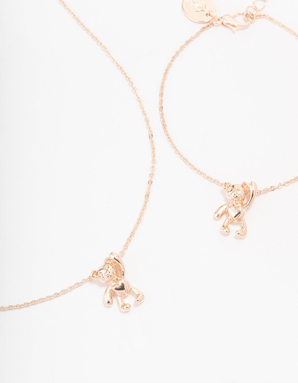 Rose Gold Teddy Bear Jewellery Set