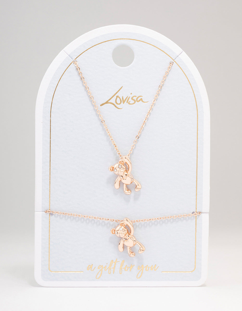 Rose Gold Teddy Bear Jewellery Set