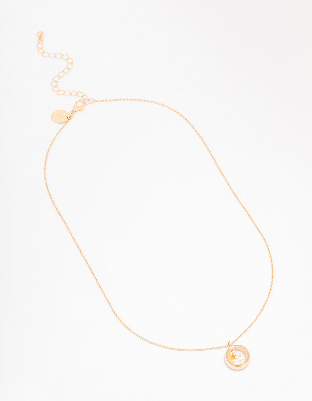Gold Diamante Shaker Star Pendant Necklace
