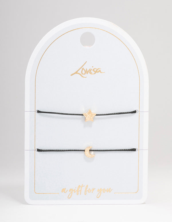 Black Cord Celestial Bracelet Pack