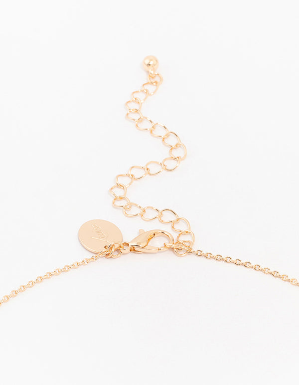 Gold Cubic Zirconia Heart & Arrow Necklace